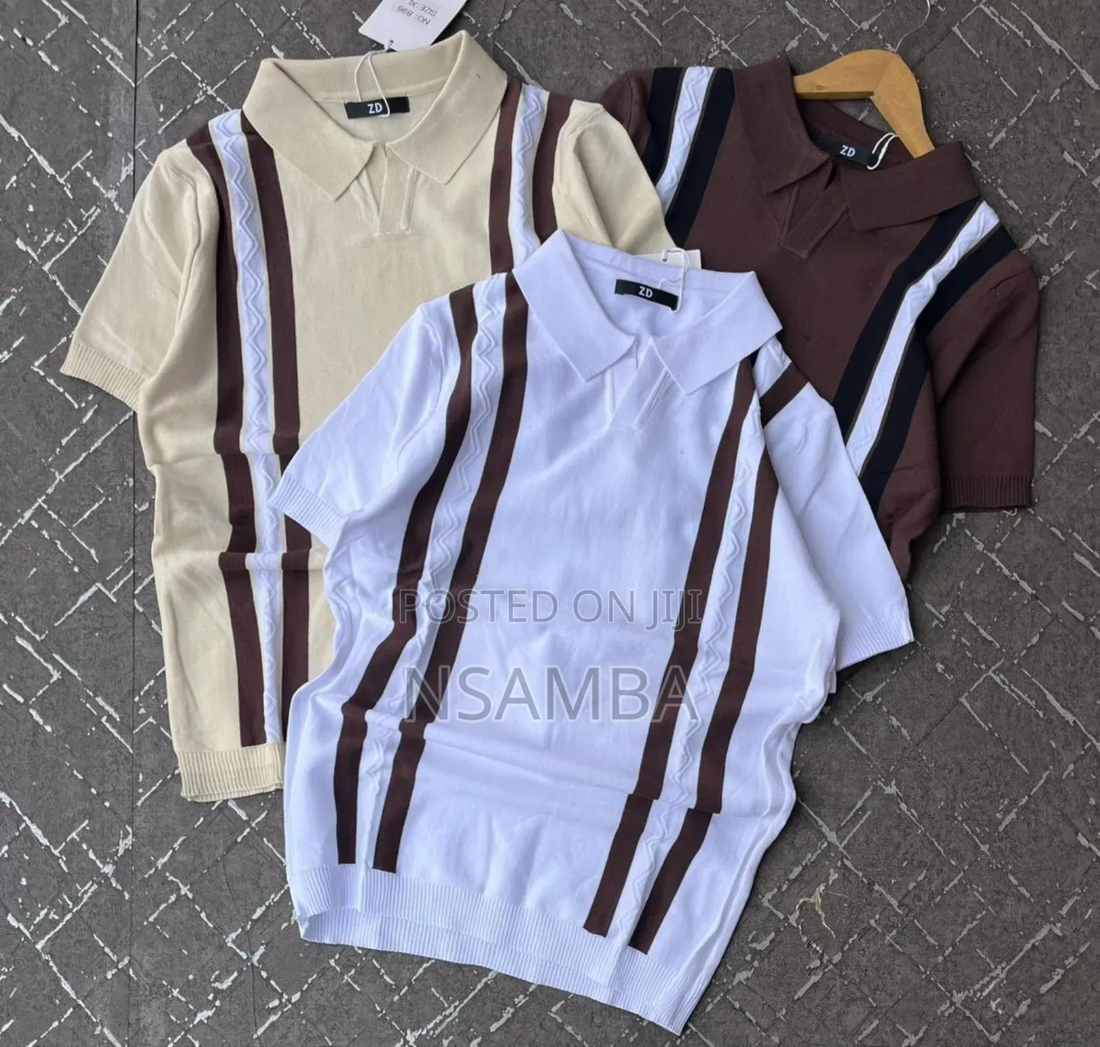 Vertical Striped Polo Shirts