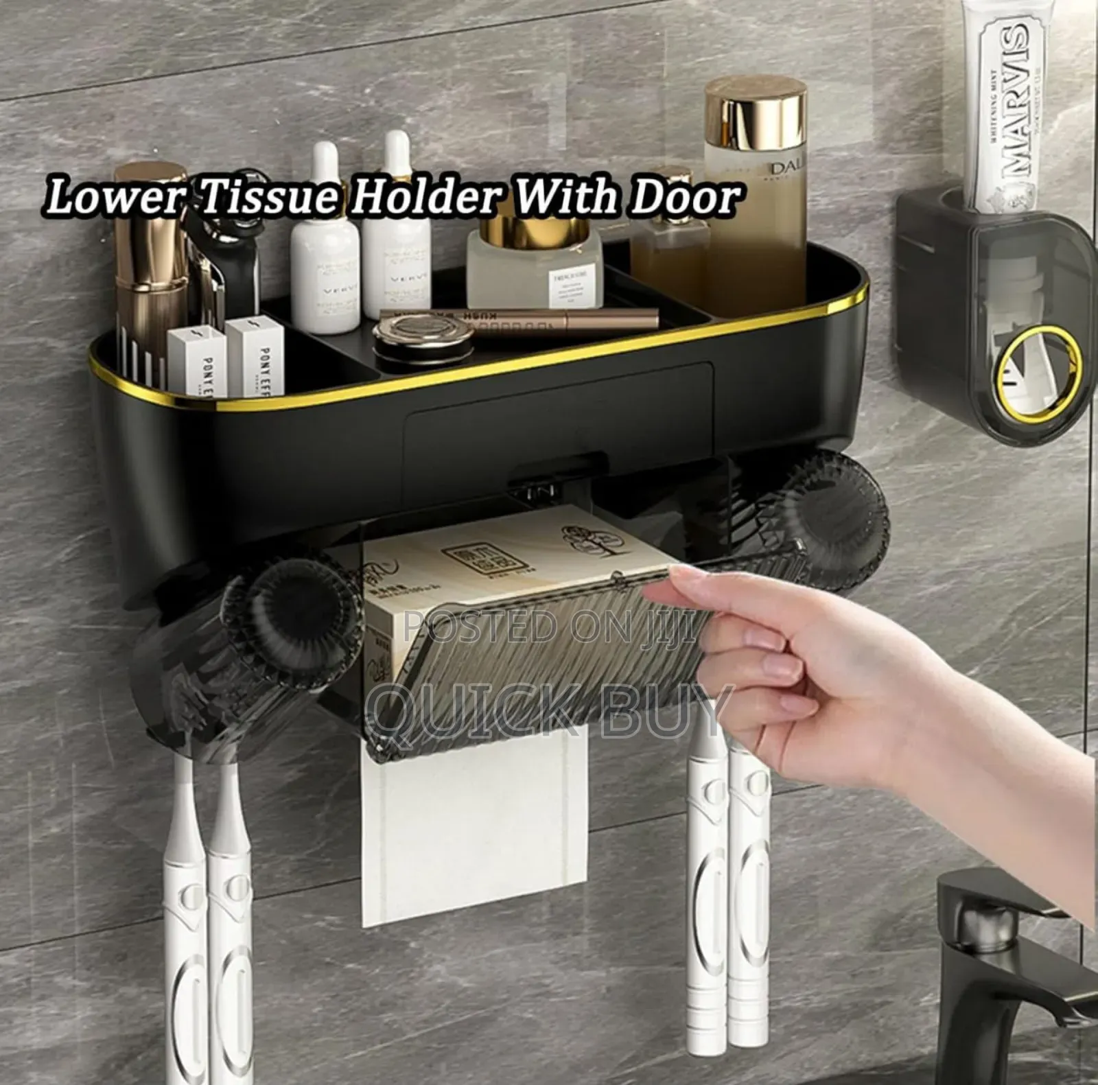 Unique Multifunctional Wall-Mounted Toothbrush Holder and Organizer
