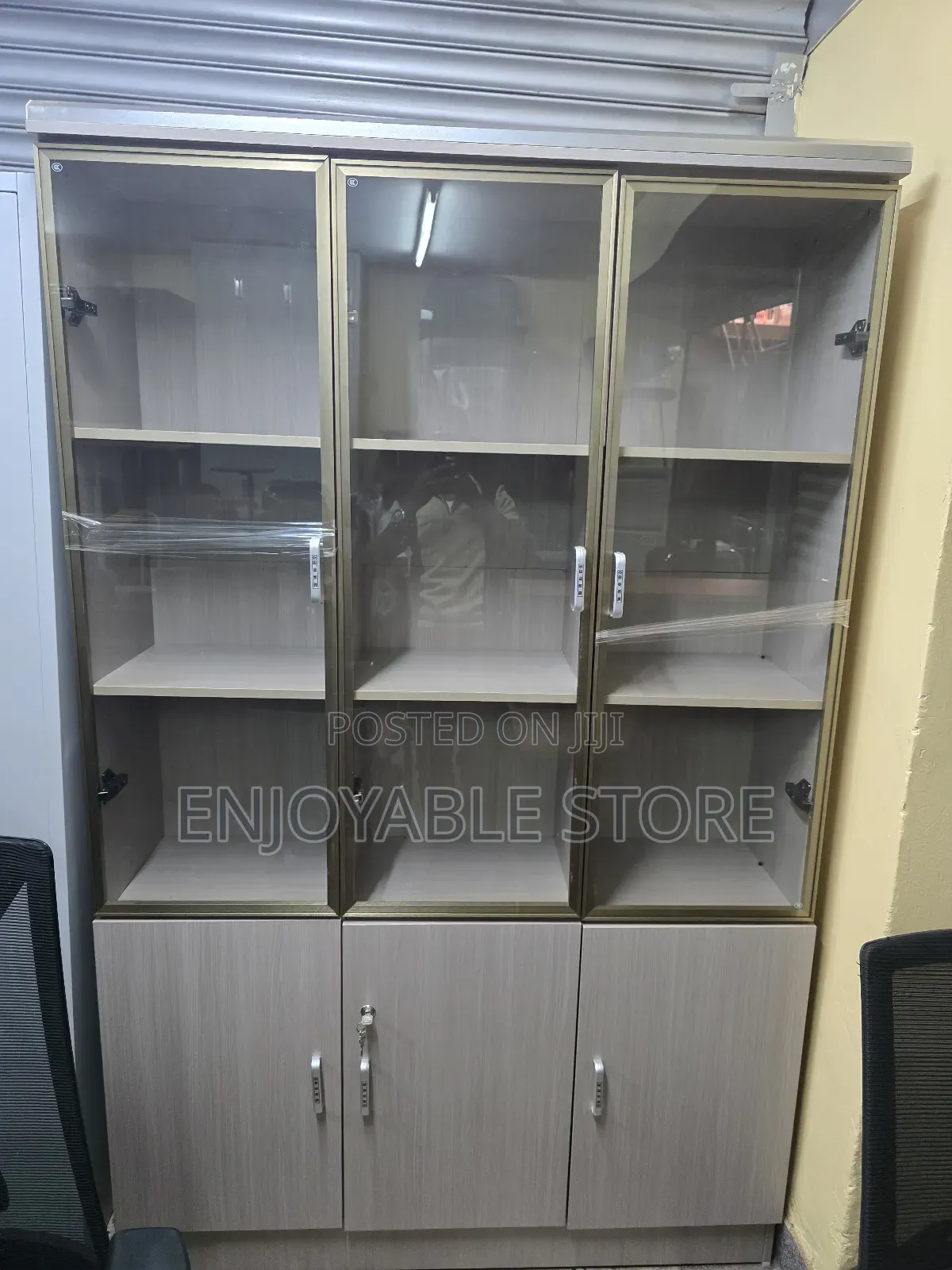 Wooden Glass File Cabinet Wooden Glass File Cabinet 3 Doors