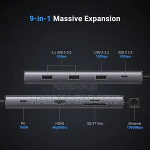 Usb C Hub 9 in 1 10gbps Usb Masive Expension