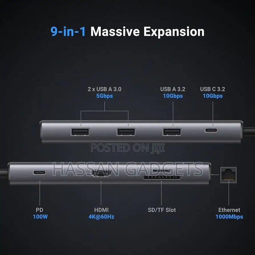 Usb C Hub 9 in 1 10gbps Usb Masive Expension