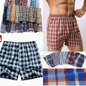 6pcs Pure Cotton Checked Men's Boxers – Multicolor