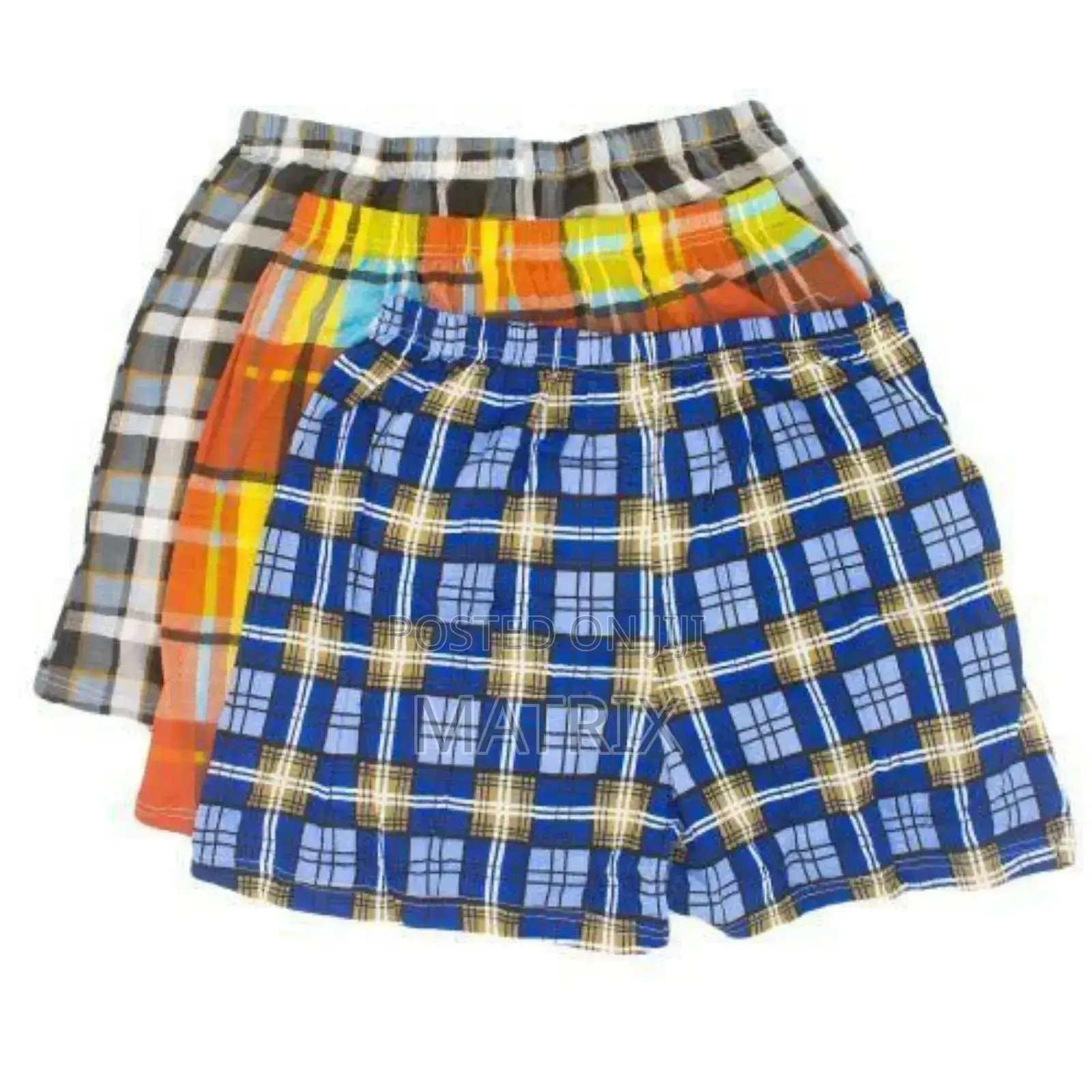6pcs Pure Cotton Checked Men's Boxers – Multicolor