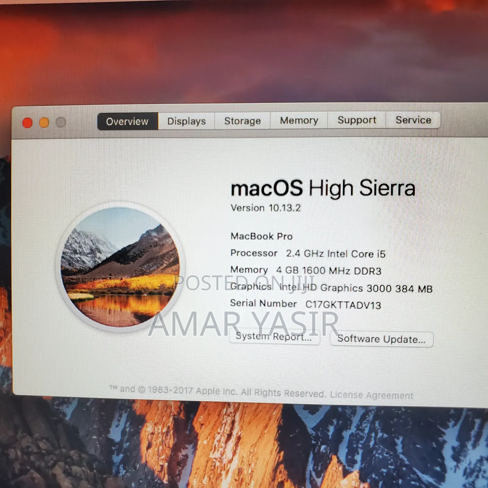 Laptop Apple MacBook Pro 4GB Intel Core i5 SSD 256GB