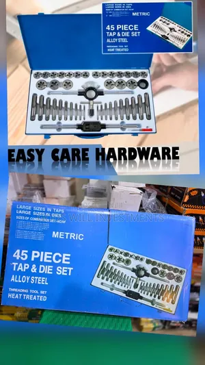 45-Piece Alloy Steel Tap and Die Threading Tool Set.