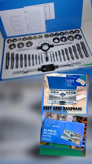 45-Piece Alloy Steel Tap and Die Threading Tool Set.