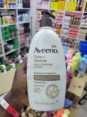 Aveeno Tone + Texture Daily Renewing Lotion.