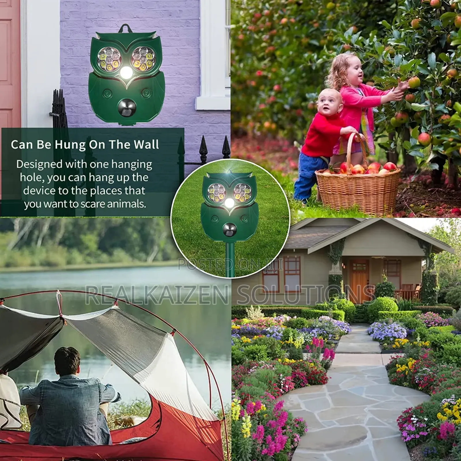 Solar Powered Ultrasonic Animal Deterrent Repellent For Farm | Outdoor