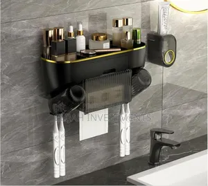 Unique Multifunctional Wall-Mounted Toothbrush Holder and Organizer