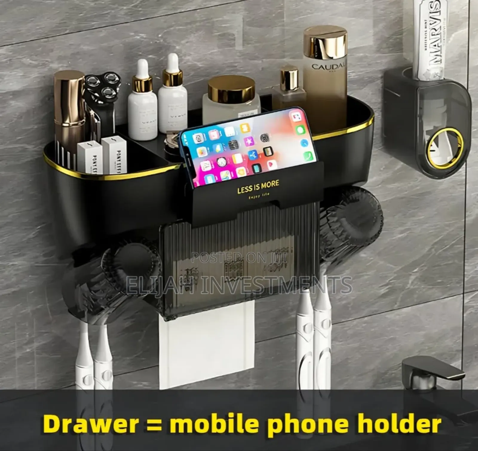 Unique Multifunctional Wall-Mounted Toothbrush Holder and Organizer