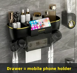 Unique Multifunctional Wall-Mounted Toothbrush Holder and Organizer