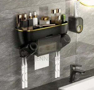 Unique Multifunctional Wall-Mounted Toothbrush Holder and Organizer