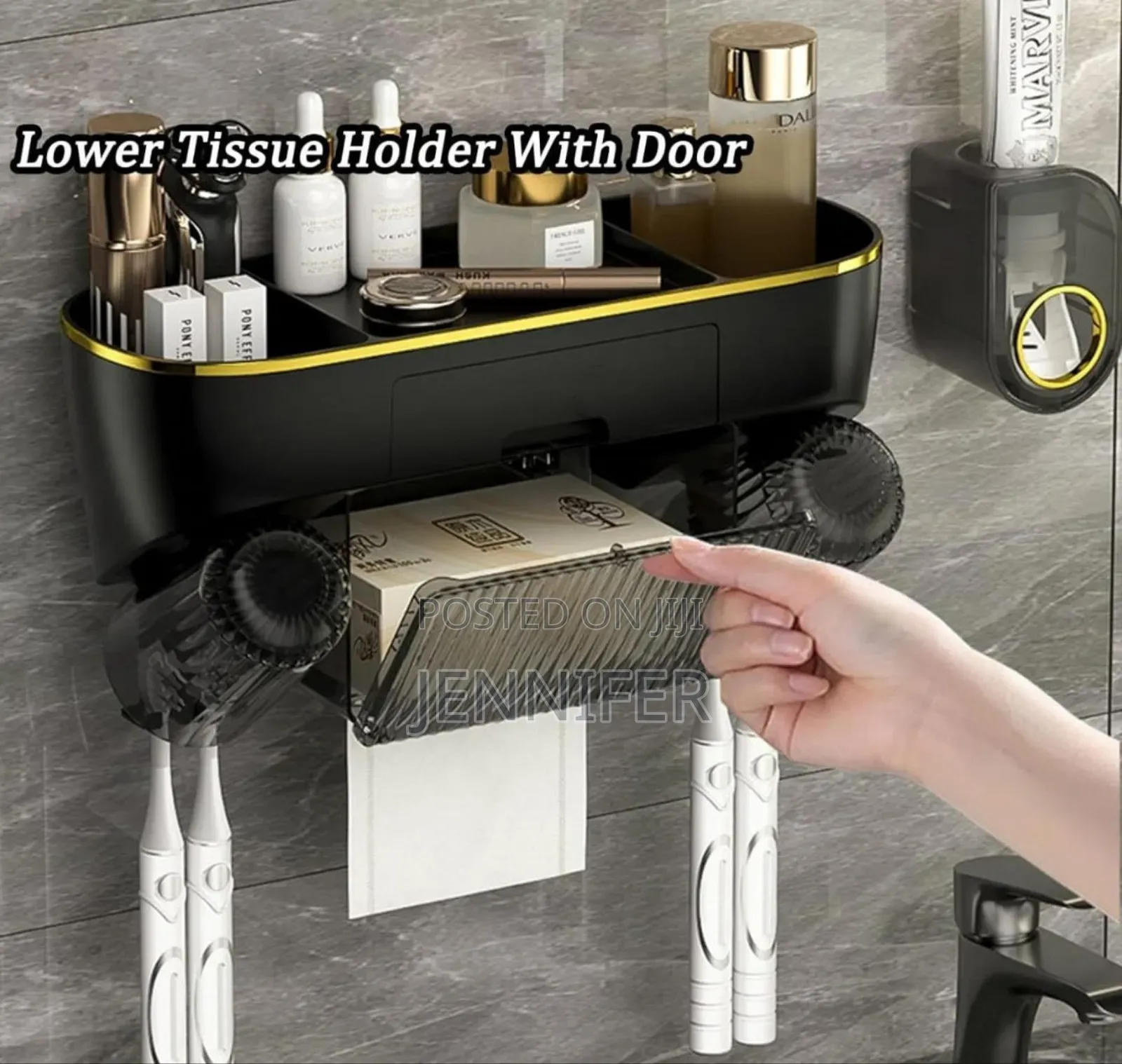 Unique Multifunctional Wall-Mounted Toothbrush Holder and Organizer