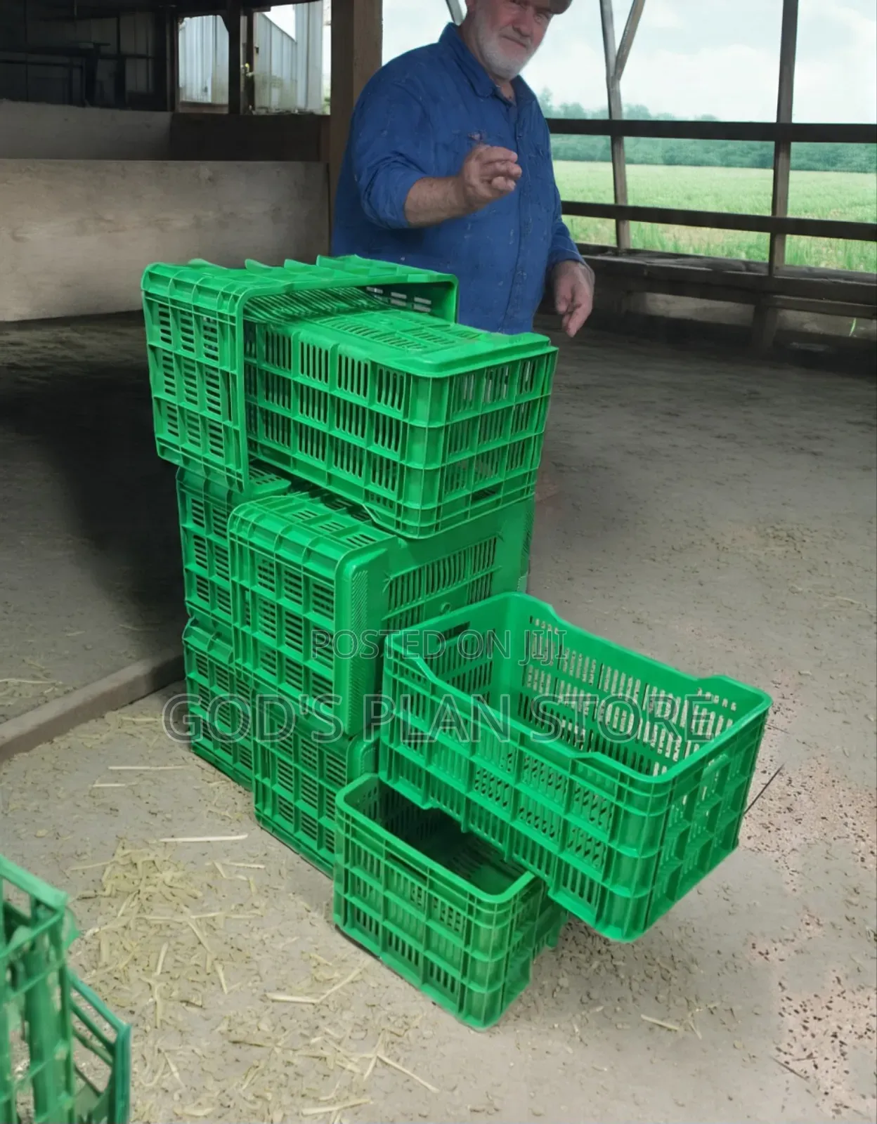 Multipurpose Forest Green Plastic Crates Plastic Crates
