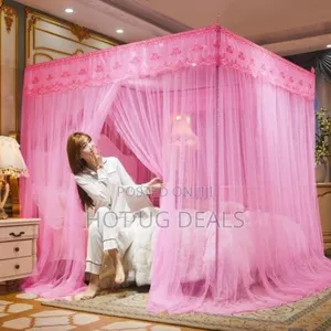 Mosquito Net With Metallic Stand 6*6 - Pink