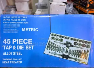 45-Piece Alloy Steel Tap and Die Threading Tool Set.