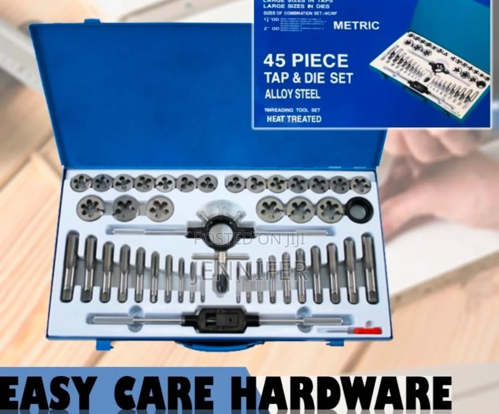 45-Piece Alloy Steel Tap and Die Threading Tool Set.