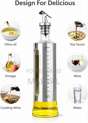 500ml Glass Oil Dispenser Bottle With Stainless Steel Cover