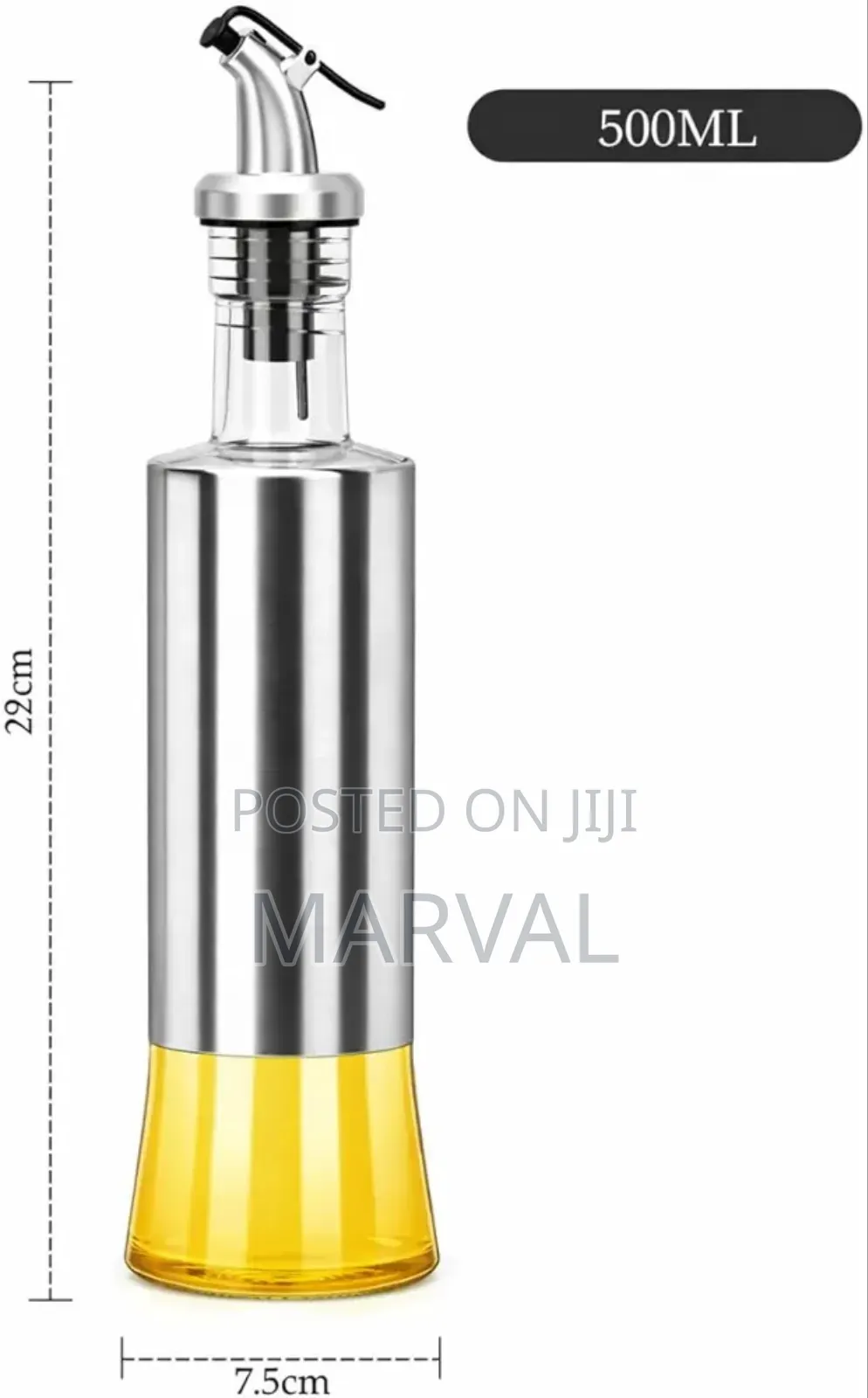 500ml Glass Oil Dispenser Bottle With Stainless Steel Cover
