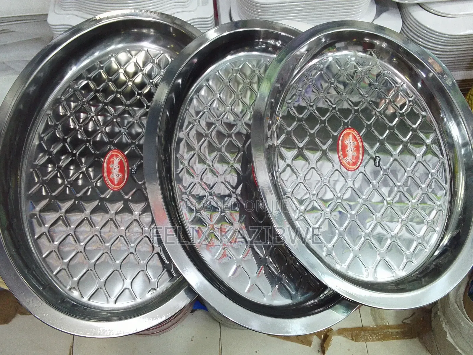 Stainless Steel Round Serving Tray.