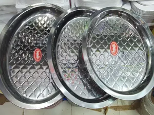 Stainless Steel Round Serving Tray.