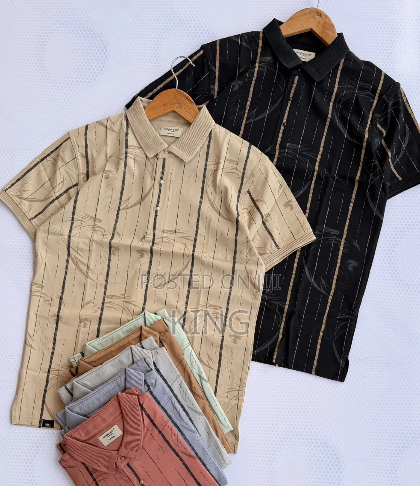 Men's Casual Striped Short-Sleeved Button-Up Shirt