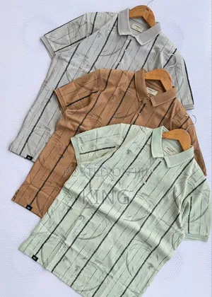 Men's Casual Striped Short-Sleeved Button-Up Shirt