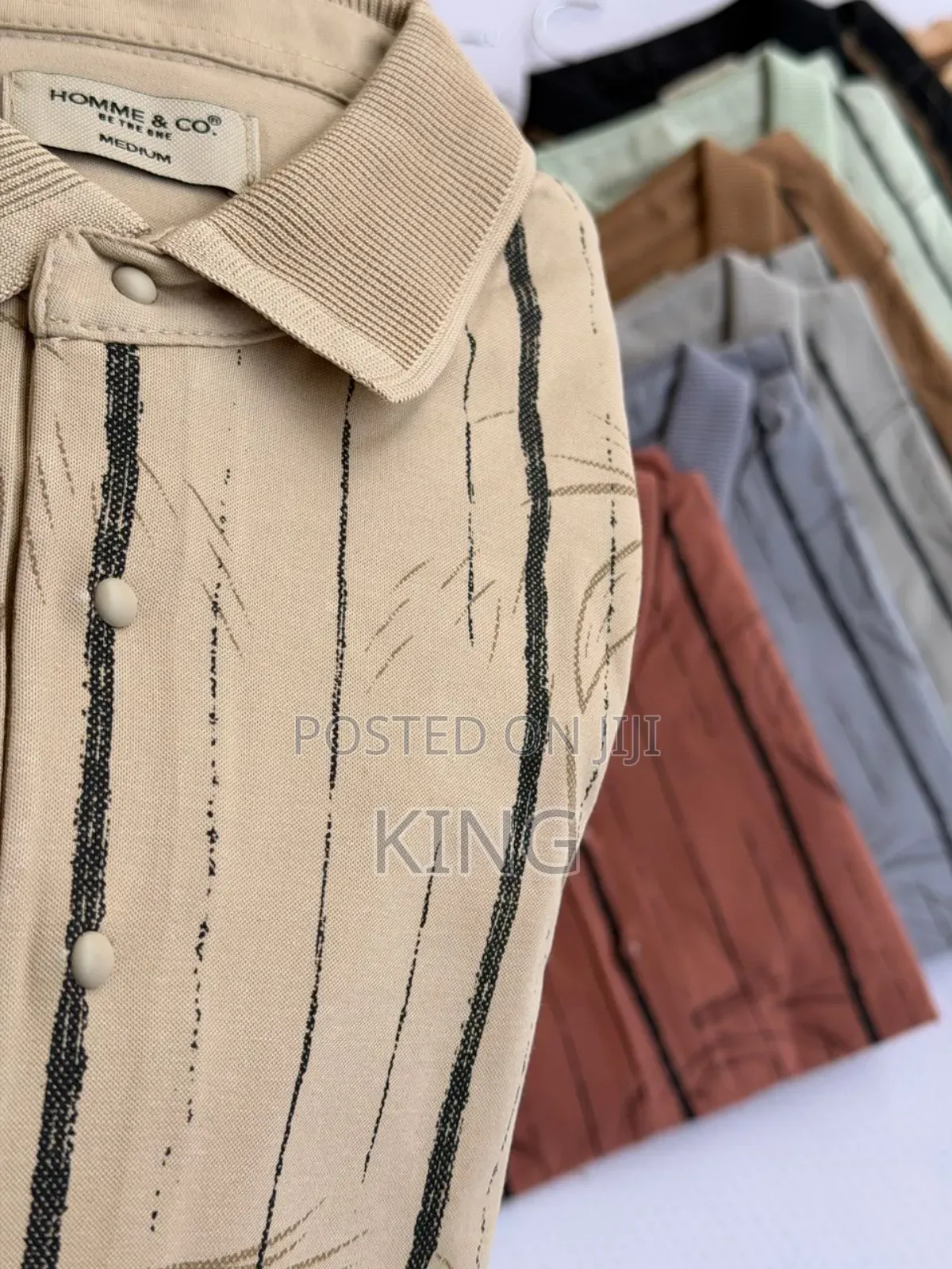 Men's Casual Striped Short-Sleeved Button-Up Shirt