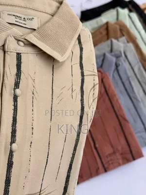 Men's Casual Striped Short-Sleeved Button-Up Shirt
