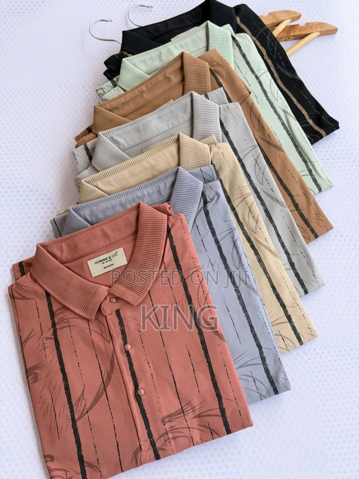Men's Casual Striped Short-Sleeved Button-Up Shirt