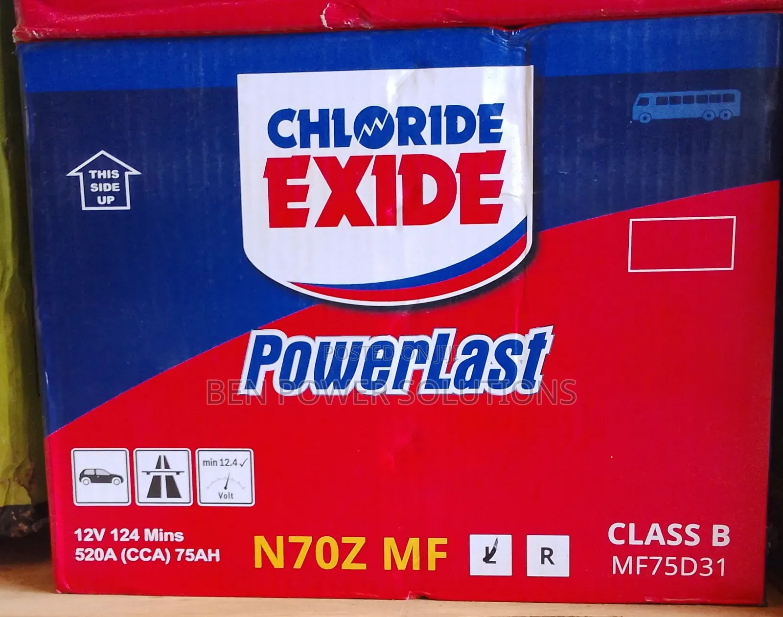 N70z Chloride Exide Maintenance Free (Mf) Car Battery