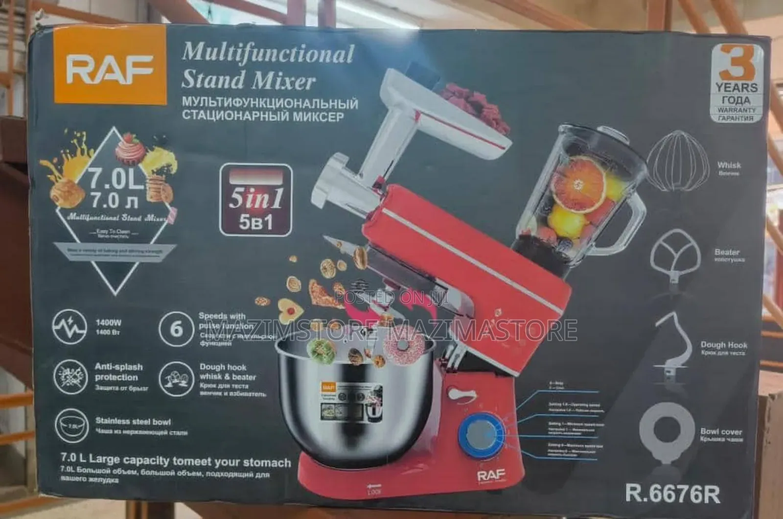 7 Litres Raf 5 in 1 Multi Functional Stand Mixer at *600,000* Ugx