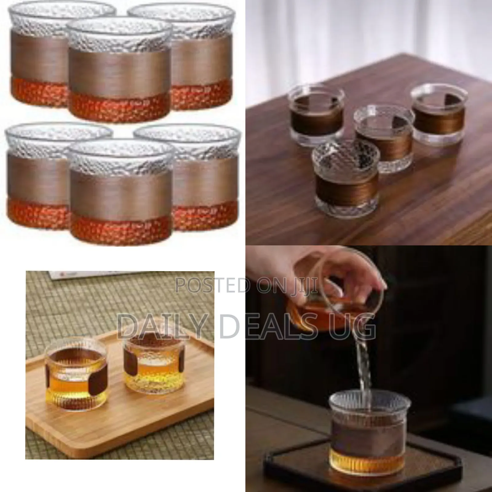 Elegant Textured Glass Tumbler Set With Insulated Sleeves -Transparent