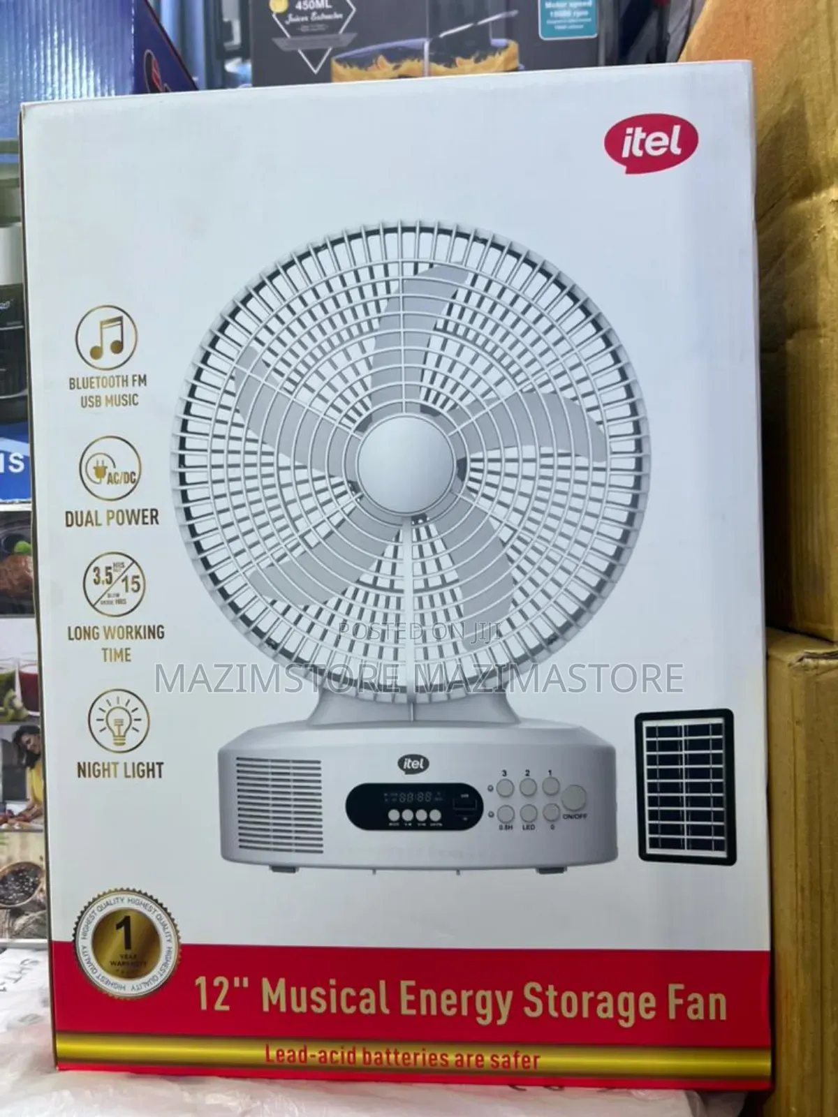 Itel *12* Inches Musical Energy Storage Fan With Bluetooth Function