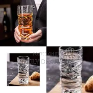 Set of 8 Clear Glass Tiki Cocktail Glass