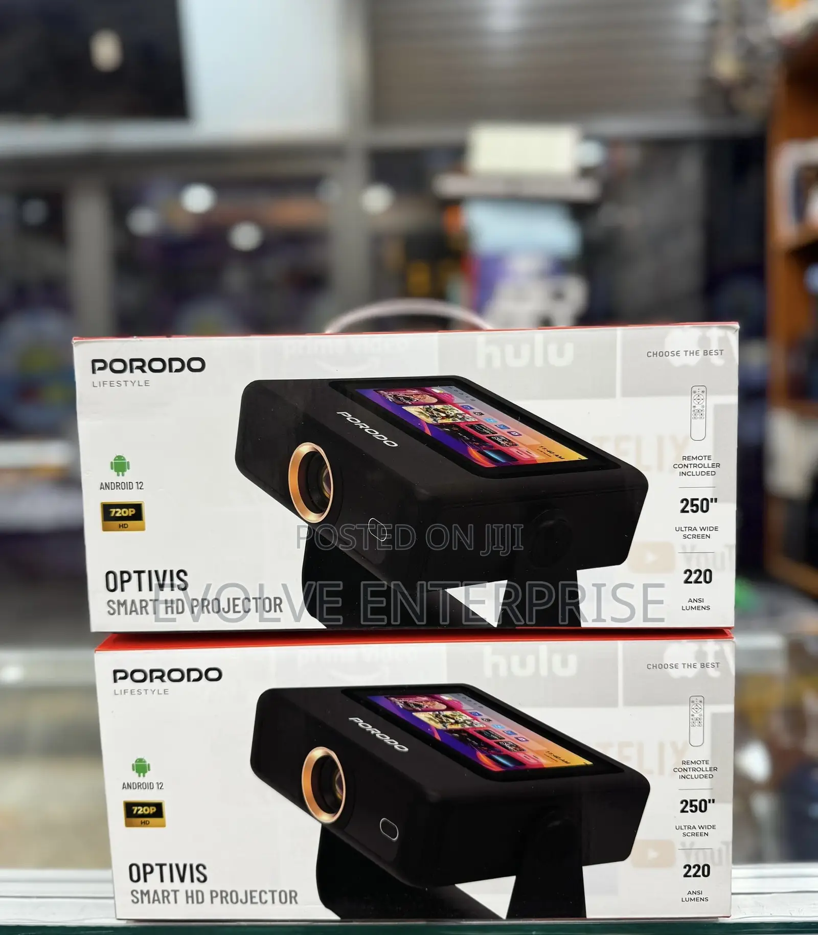 Porodo Lifestyle Optivis Smart Hd Projector