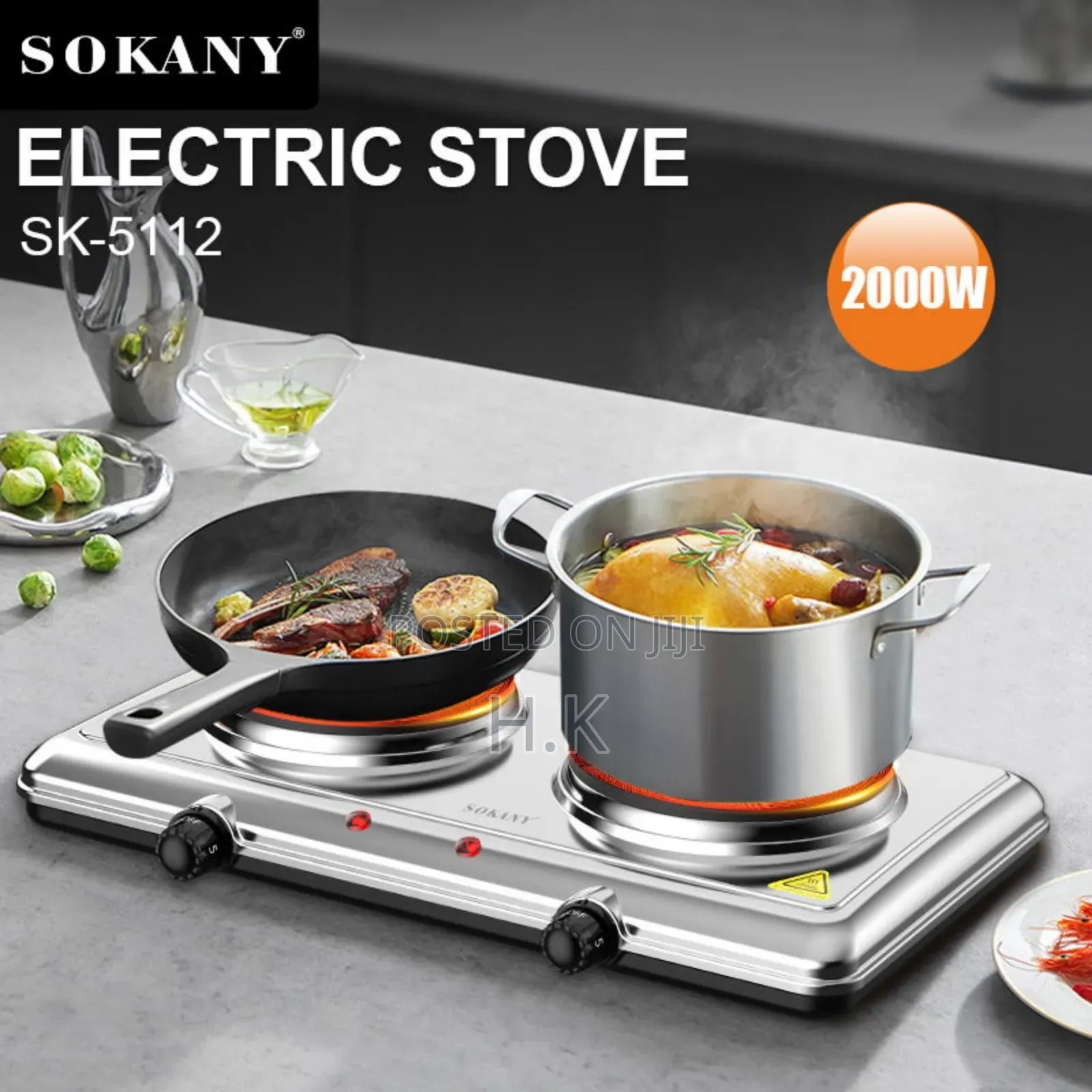 Sokany Portable Electric Stove Twin Solid Hot Plate