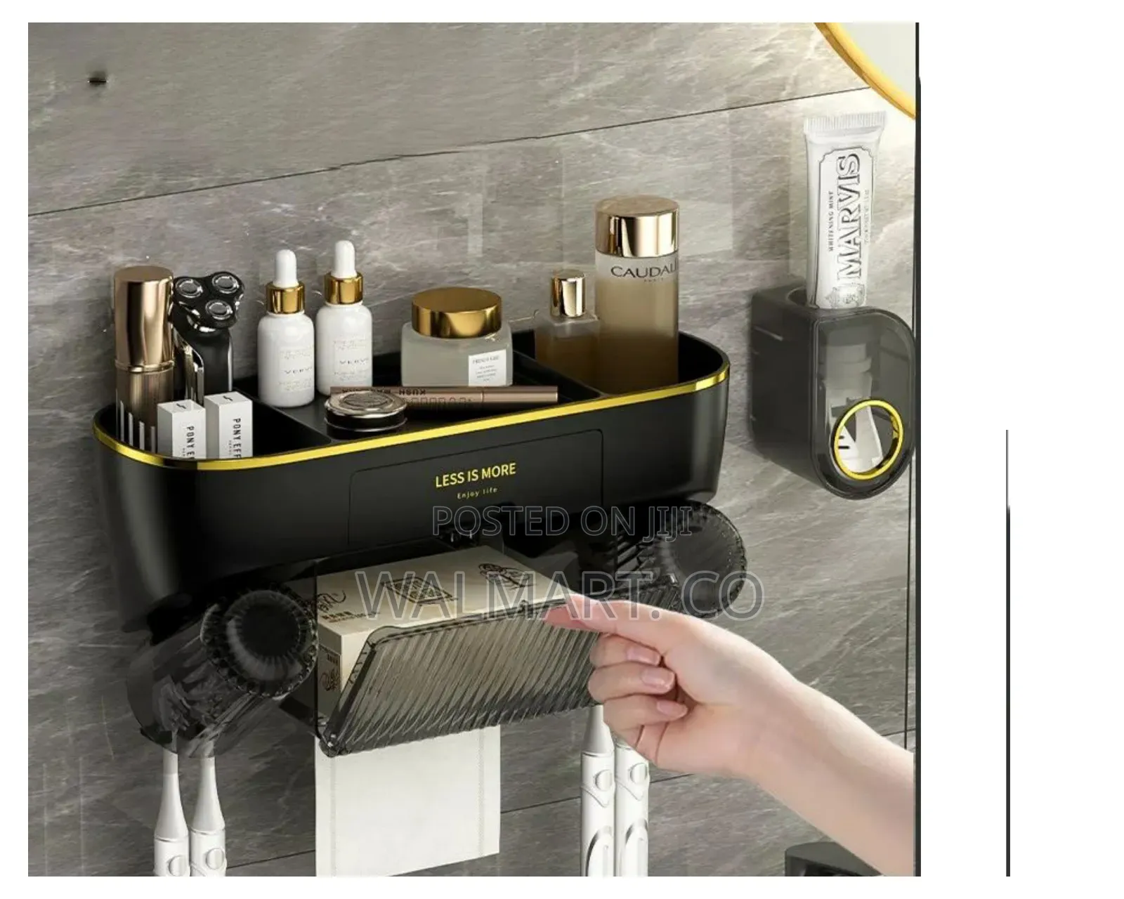 Wall Mounted Toothbrush and Bathroom Organizer