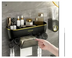 Wall Mounted Toothbrush and Bathroom Organizer