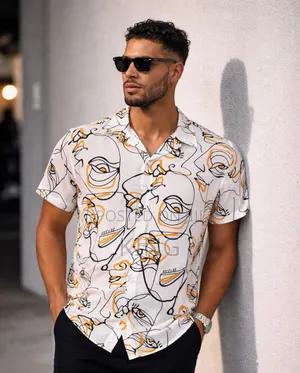 Vintage Men's Short-Sleeve Button-Down Shirt