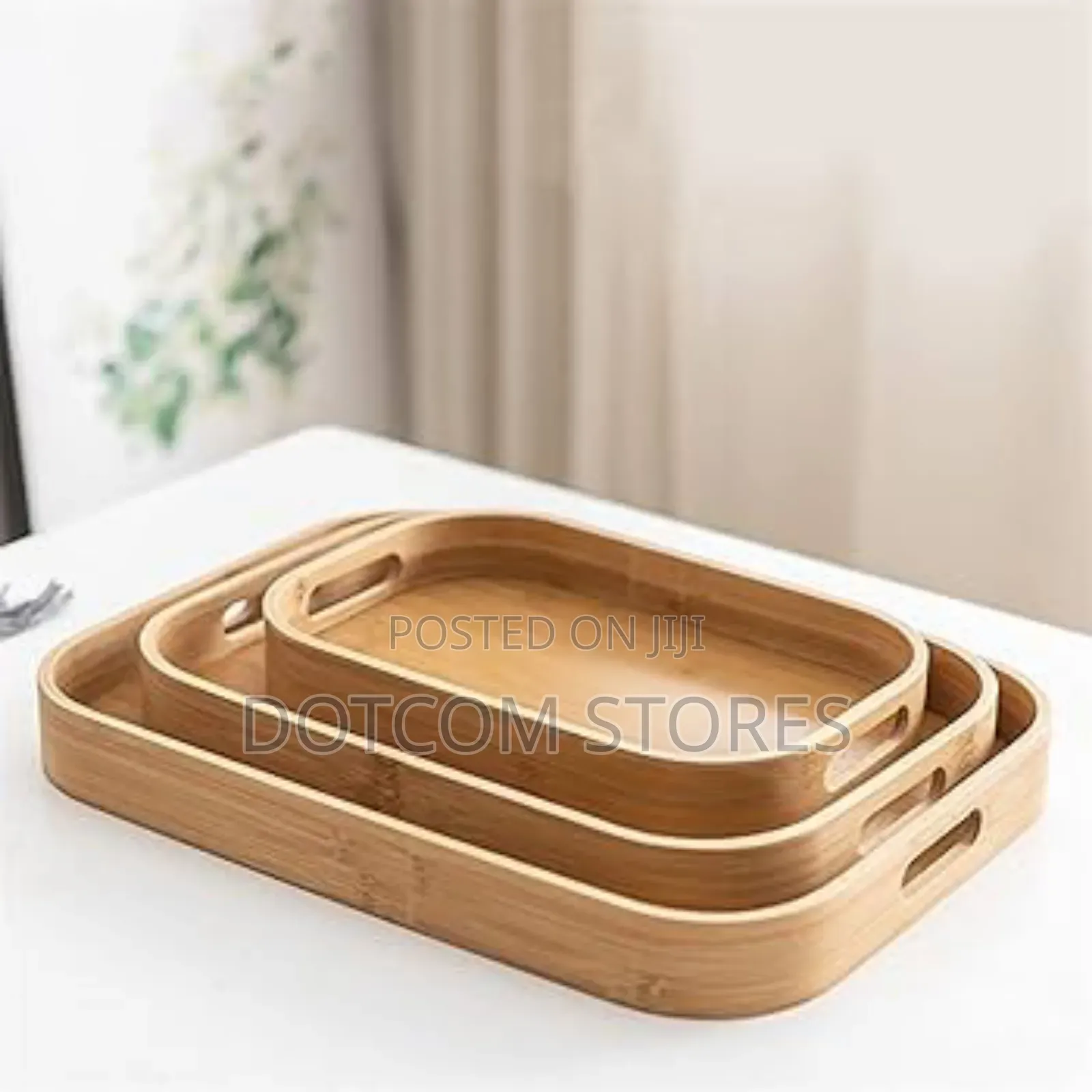 Bamboo Wood Rectangular Serving Trays