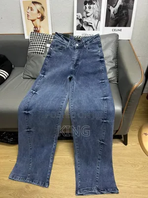 Classic Comfortable High Waisted Flared Jeans Cool Stretch .