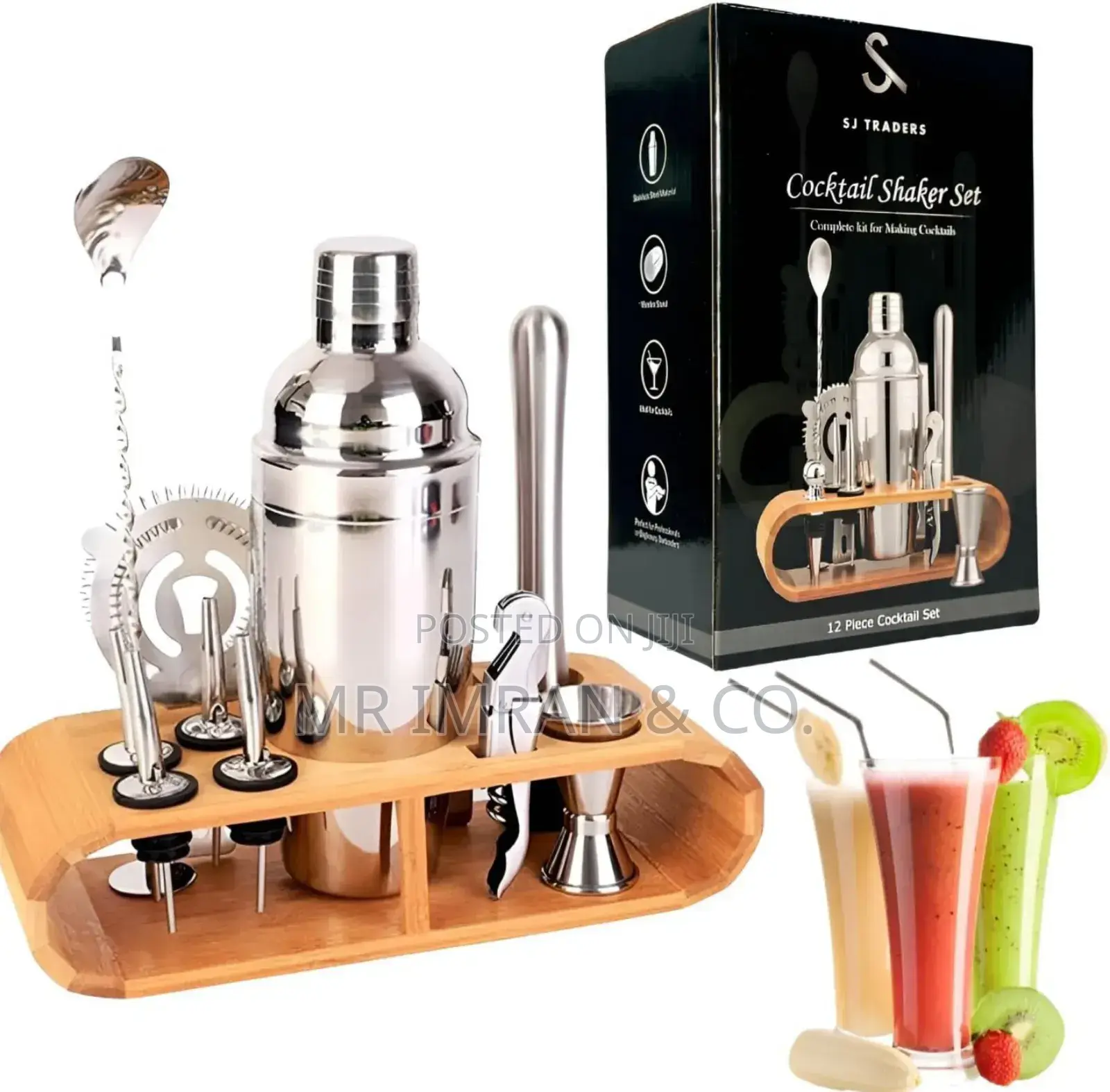 Stainless Steel Bartender Cocktail Shaker Set