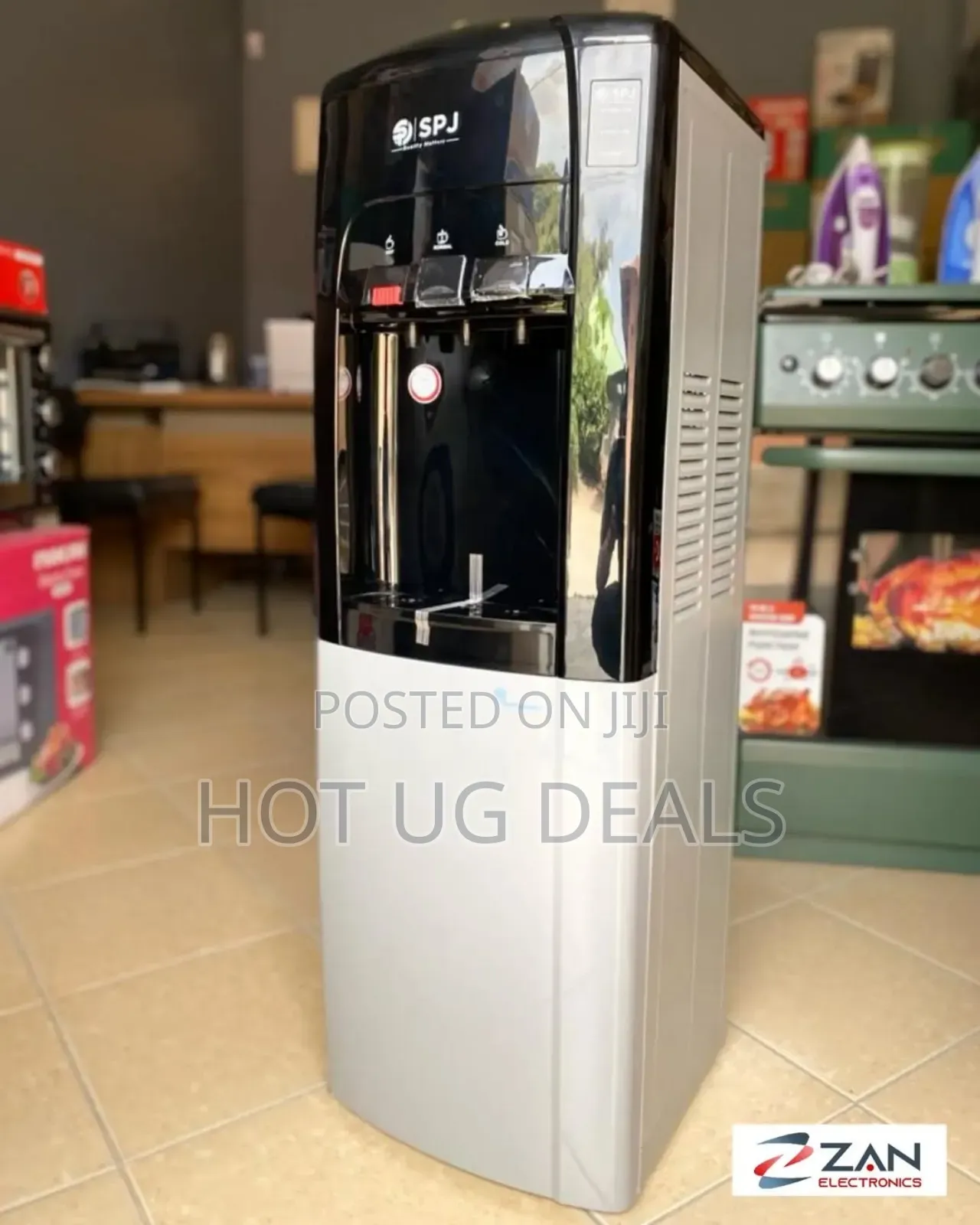 Spj Hot And Cold Water Dispenser 3taps And Storage Compartment - Grey