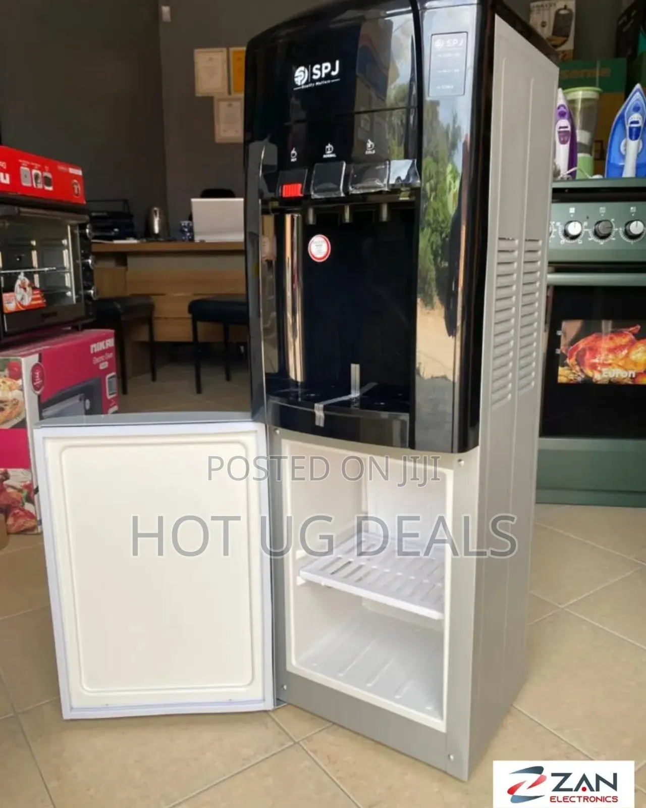Spj Hot And Cold Water Dispenser 3taps And Storage Compartment - Grey
