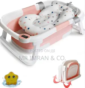 Collapsible Baby Bathtub Designed With Temperature Monitor for Infants