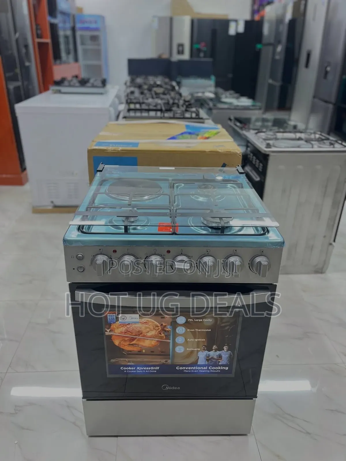 Midea 3 Gas + 1 Electric 60 X 60 Cooker With Turbo Fan Rotisserie