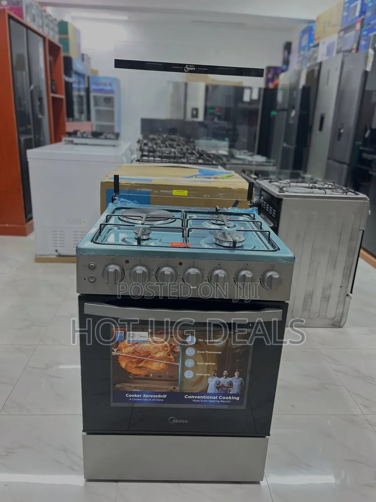 Midea 3 Gas + 1 Electric 60 X 60 Cooker With Turbo Fan Rotisserie