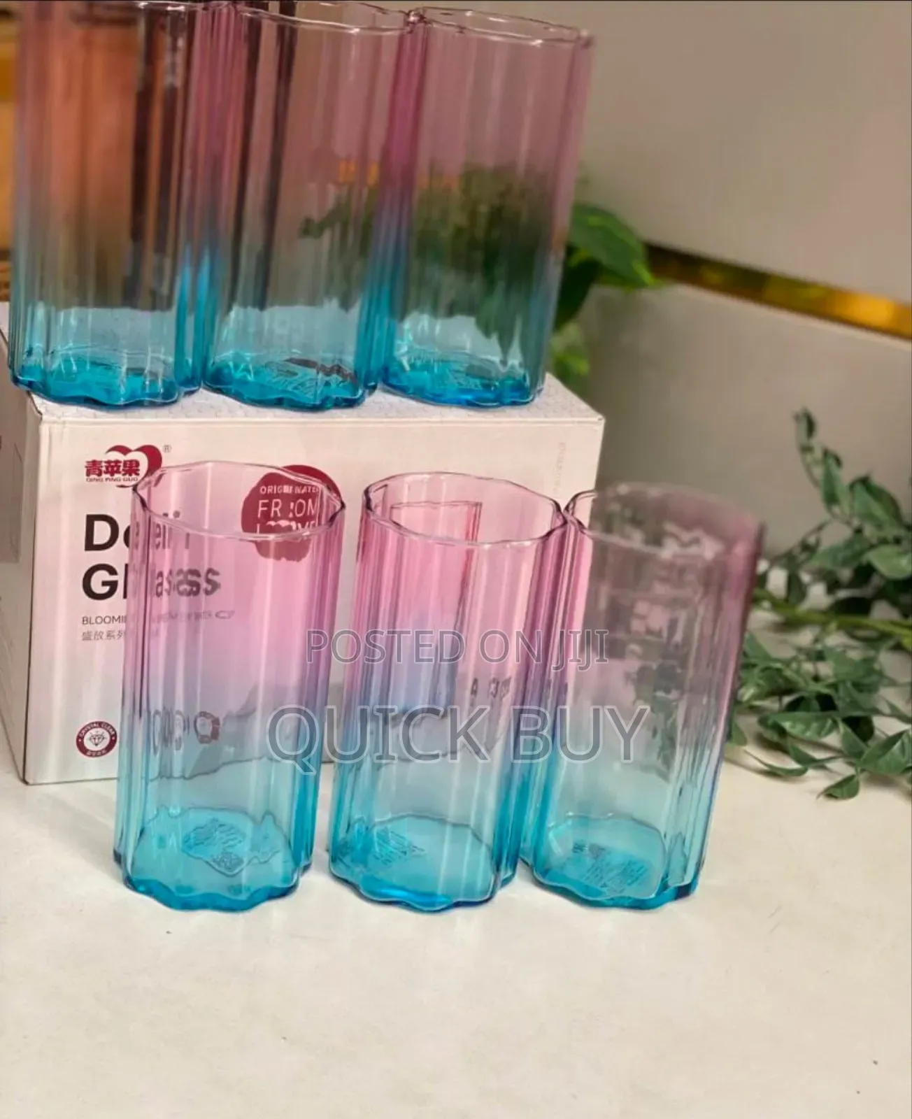 6pcs Deli Glass Blooming Series Water Glasses.