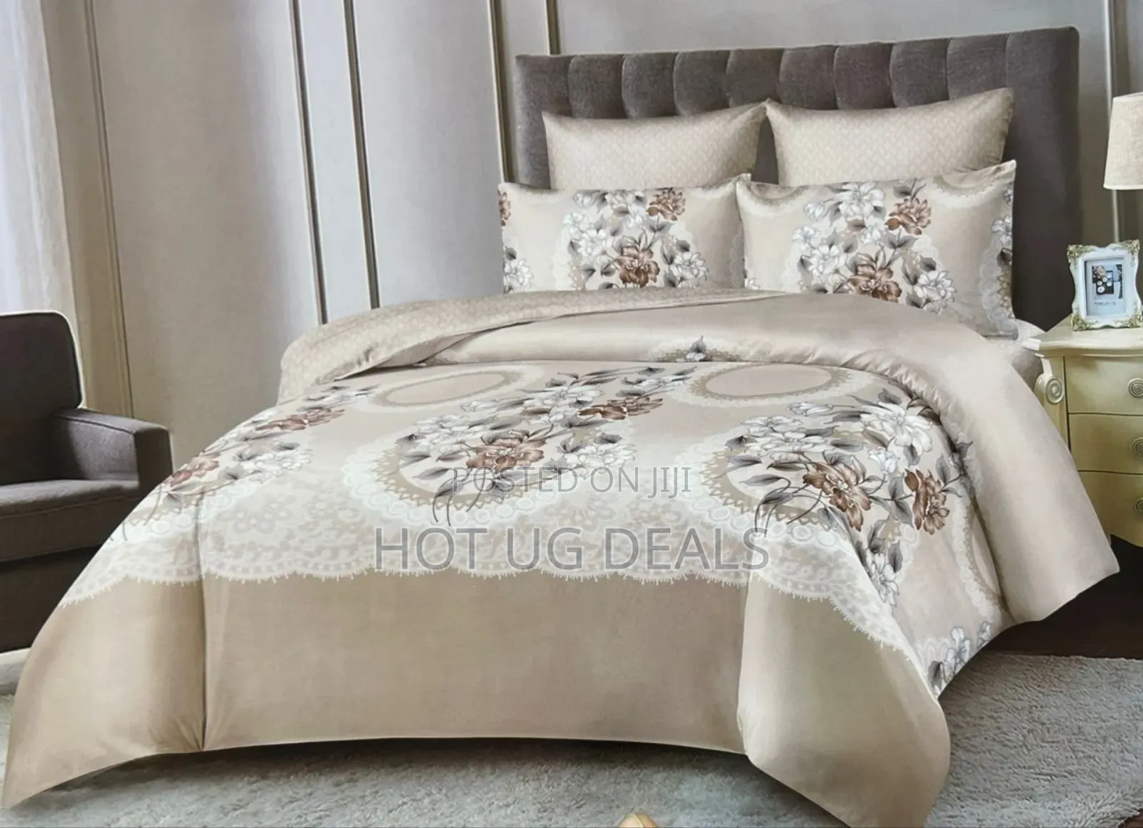 4pc 6x6 Duvet Set  (1bedsheet, 2 Pillowcases,1duvet) - Multicolor